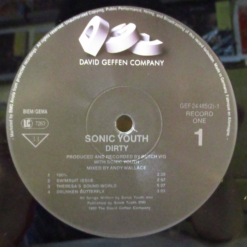 SONIC YOUTH (ソニック・ユース)  - Dirty (EU オリジナル 2xLP+インナー/DGC)