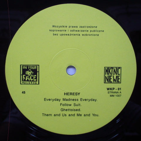 HERESY / MEATFLY (ヘレシー / ミートフライ） - Split (Poland Orig.LP)