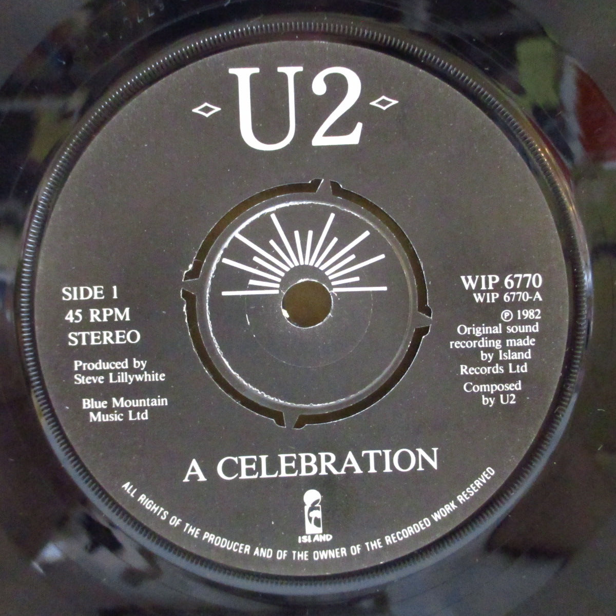 U2 - A Celebration (UK オリジナル 7"+マット固紙ジャケ)