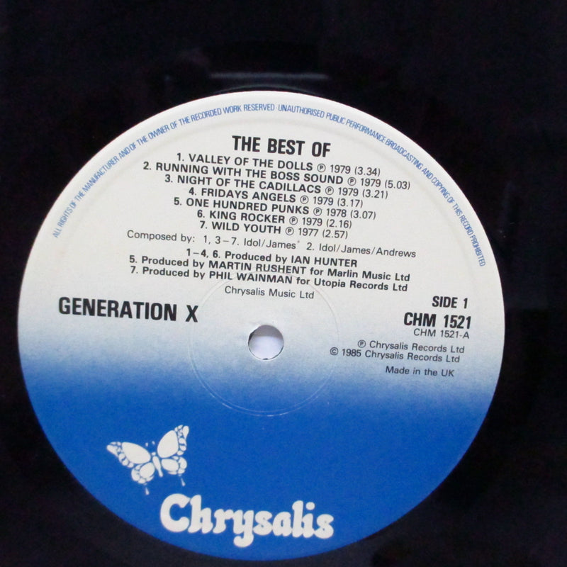 GENERATION X (ジェネレーション X)  - The Best Of Generation X (UK オリジナル「白/青ラベ」LP)