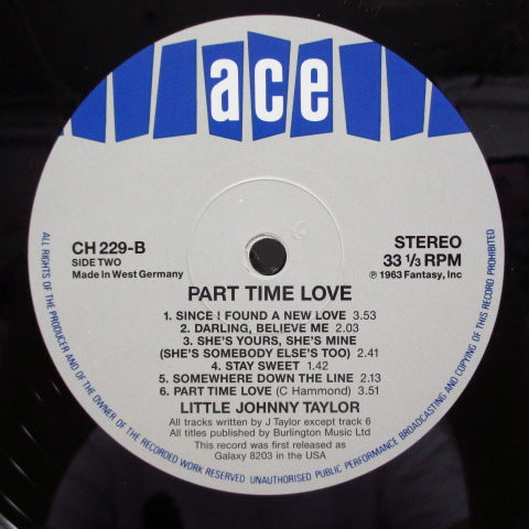LITTLE JOHNNY TAYLOR (リトル・ジョニー・テイラー) - Little Johnny Taylor (パートタイム・ラヴ)