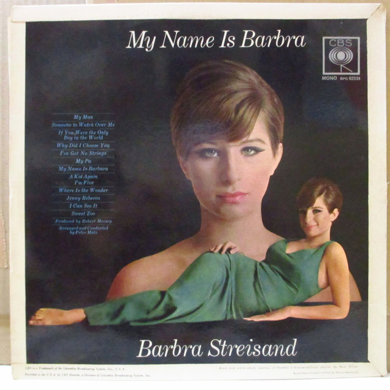 BARBRA STREISAND (バーブラ・ストライサンド)  - My Name Is Barbra (UK オリジナル・モノラル LP/両面コーティング折り返しジャケ)
