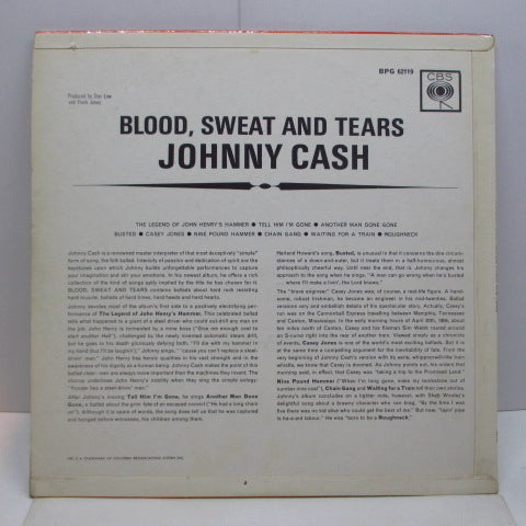 JOHNNY CASH (ジョニー・キャッシュ)  - Blood, Sweat And Tears (UK Orig.Mono LP/CFS)