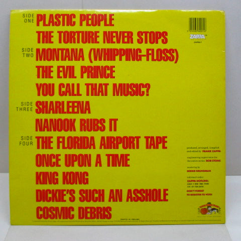 FRANK ZAPPA (フランク・ザッパ) - You Can't Do That On Stage Anymore Sampler (UK '88 Orig.2xLP)