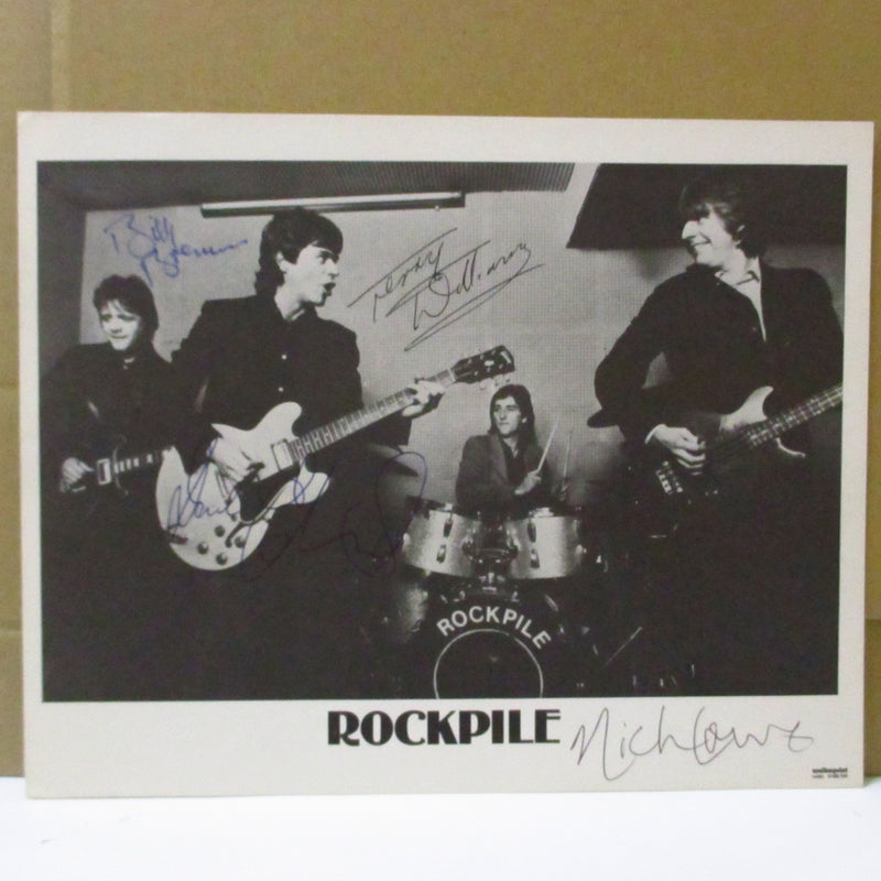 ROCKPILE (ロックパイル)  - Promo Photo Sheet / プロモ用白黒写真  (UK プロモ 直筆サイン入りPhoto Sheet)