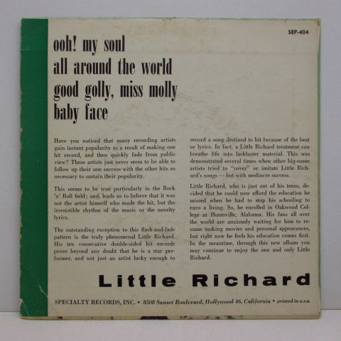 LITTLE RICHARD (リトル・リチャード) - Little Richard / Ooh! My Soul +3 (US Orig.EP)