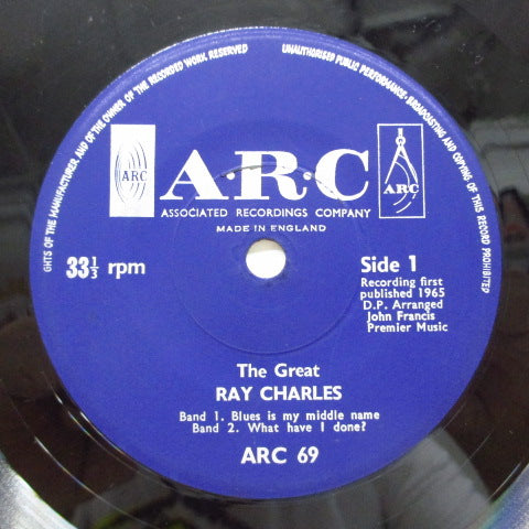 RAY CHARLES (レイ・チャールズ) - Blues Is My Middle Name +3 (UK EP)