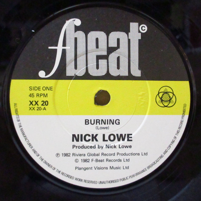 NICK LOWE (ニック・ロウ)  - Burning / Zulu Kiss (UK オリジナル 7"/光沢固紙ジャケ)