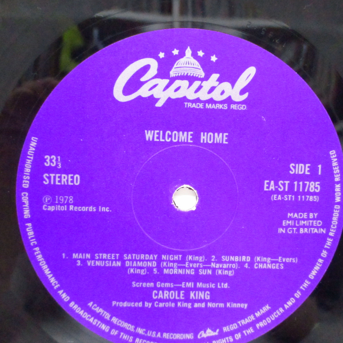 CAROLE KING (キャロル・キング)  - Welcome Home (UK オリジナル LP+インナー)