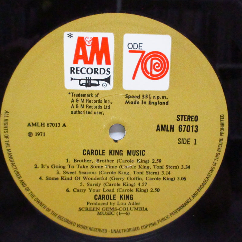 CAROLE KING (キャロル・キング)  - Music (UK オリジナル LP+インサート/GS)