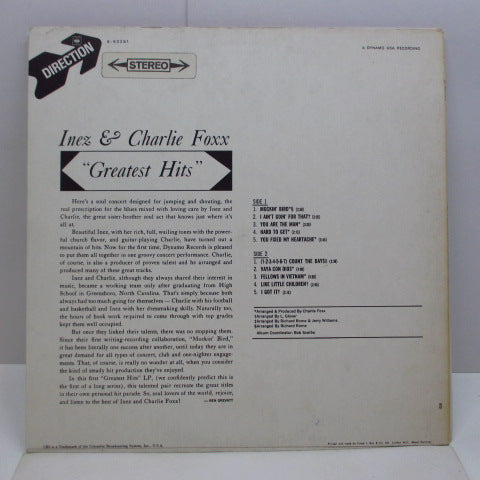 INEZ & CHARLIE FOXX (アイネズ＆チャーリー・フォックス)  - Greatest Hits (UK Orig.Stereo LP/CS)