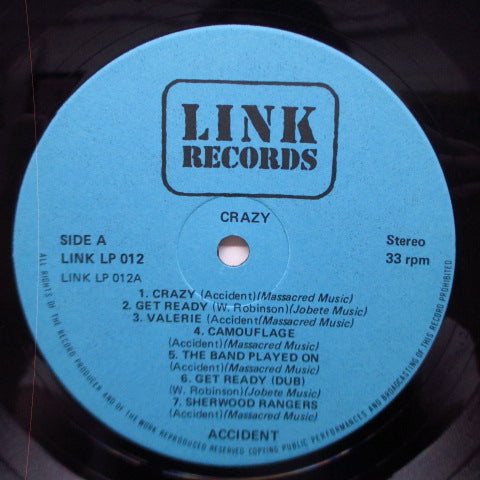 MAJOR ACCIDENT (メジャー・アクシデント) - Crazy! (UK '87 再発 LP/Link LP 012)