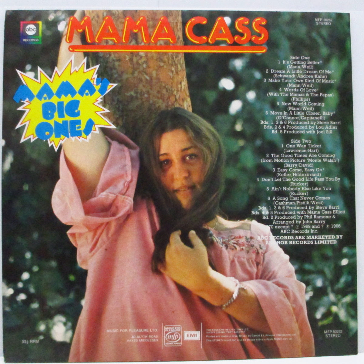 Cass Elliot Mama Cass キャス・エリオット Mamas Big Ones Uk 76 再発 Lpcs 