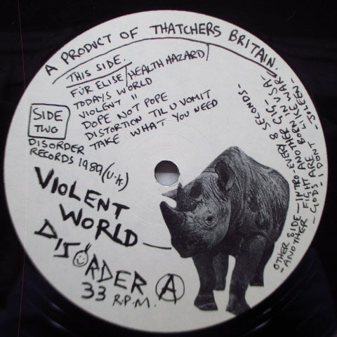 DISORDER (ディスオーダー)- Violent World (UK オリジナル LP/見開ジャケ)