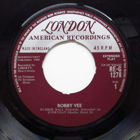 BOBBY VEE - Rubber Ball +3 (UK Orig.EP)