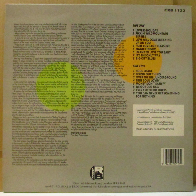 PEGGY SCOTT ＆ JO JO BENSON (ペギー・スコット＆ジョ・ジョ・ベンソン)  - Soulshake (UK Orig.LP/CRB-1122)