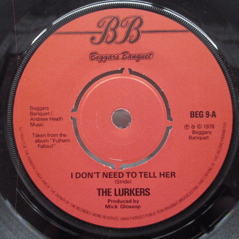 LURKERS, THE (ザ ・ラーカーズ) - I Don't Need To Tell Her (UK Orig.7"/Howard PS)