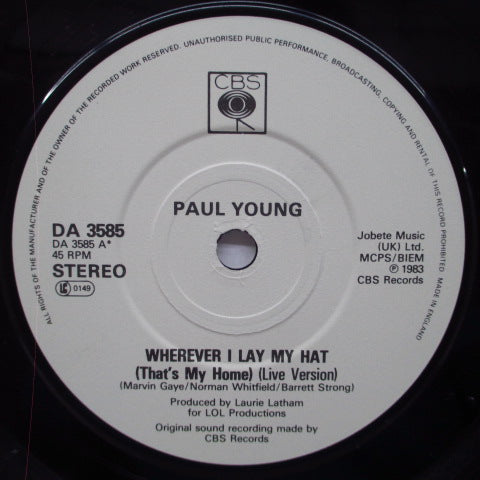 PAUL YOUNG (ポール・ヤング)  -- Love Of The Common People (UK オリジナル 7"+GFS)※ディスク1欠