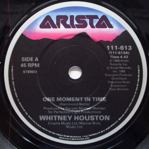 WHITNEY HOUSTON-One Moment In Time (EU Orig.7 "+ Torchlight PS)