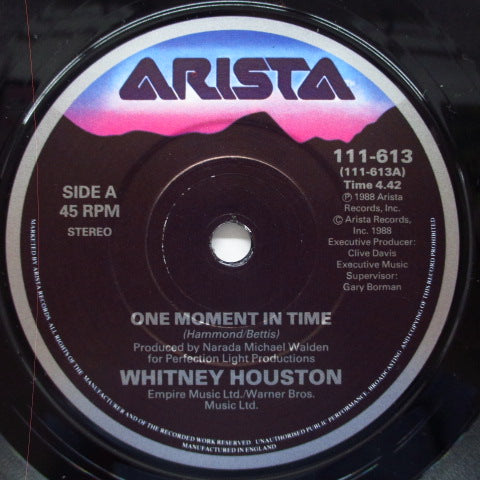 WHITNEY HOUSTON-One Moment In Time (EU Orig.7 "+ TV PS)