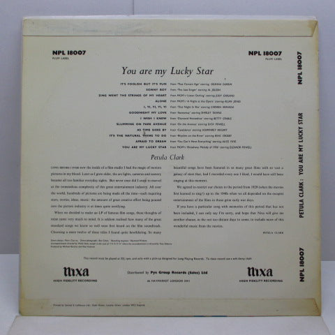 PETULA CLARK - You Are My Lucky Star (UK Orig.Mono LP/Double-Sided CFS)