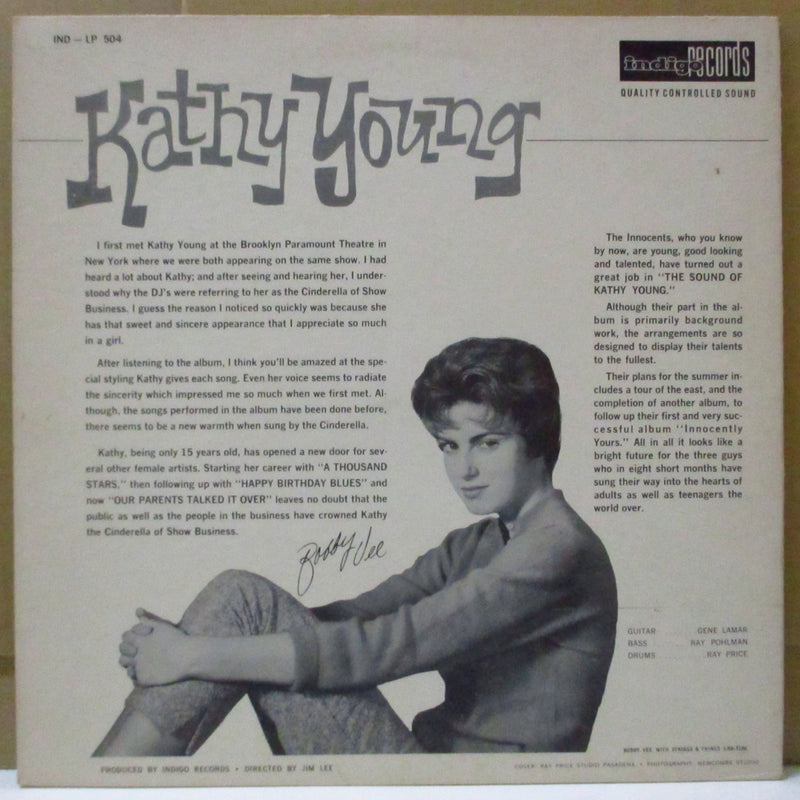 KATHY YOUNG (& THE INNOCENTS) (キャシー・ヤング (&ジ・イノセンツ))  -  The Sound Of Kathy Young (US Orig.Mono LP)