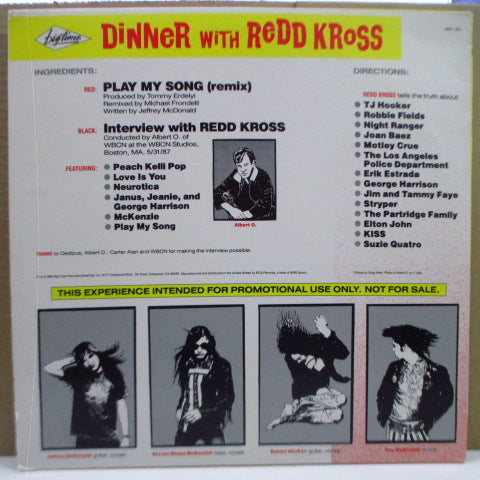 REDD KROSS (レッド・クロス)  - Dinner With Redd Kross (US プロモ・レッドヴァイナル 12インチ+LP,Insert)