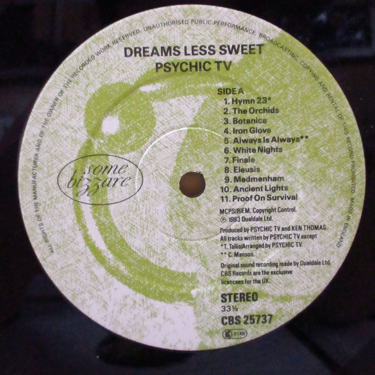 PSYCHIC TV (サイキックTV)  - Dreams Less Sweet (UK 限定 LP+12",インナー/レアステッカー付きジャケ)