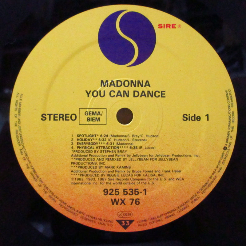MADONNA (マドンナ)  - You Can Dance (EU オリジナル LP+ポスター, ステッカー付きジャケ)