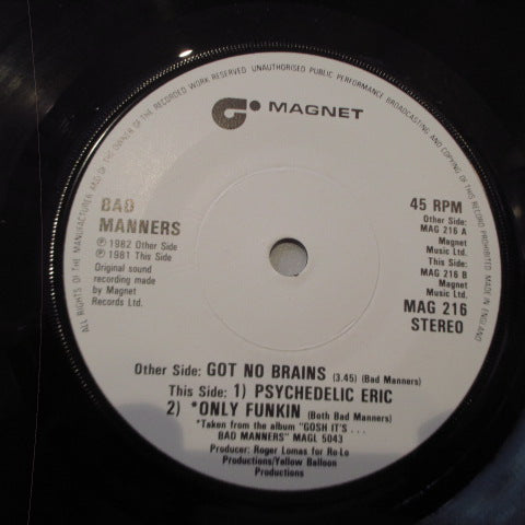 BAD MANNERS (バッド・マナーズ) - Got No Brains (UK Orig.7")