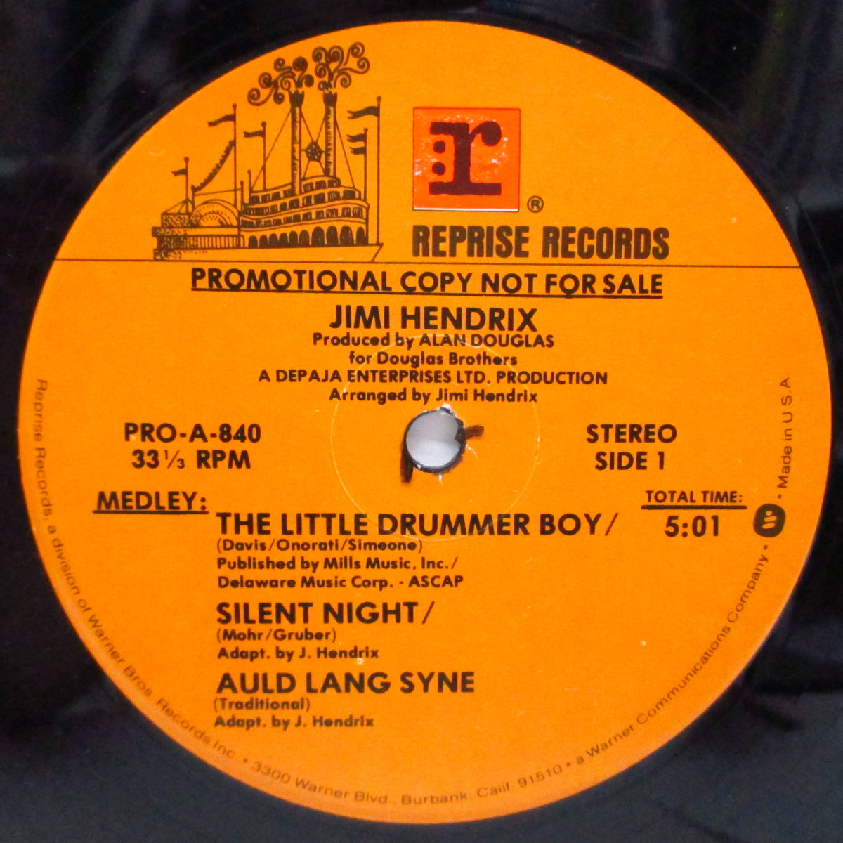 JIMI HENDRIX (ジミ・ヘンドリックス)  - Medley : The Little Drummer Boy +2  (US Promo Only 12")