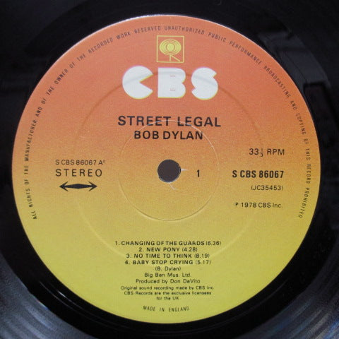 BOB DYLAN (ボブ・ディラン)  - Street Legal (UK Orig.LP+Inner)