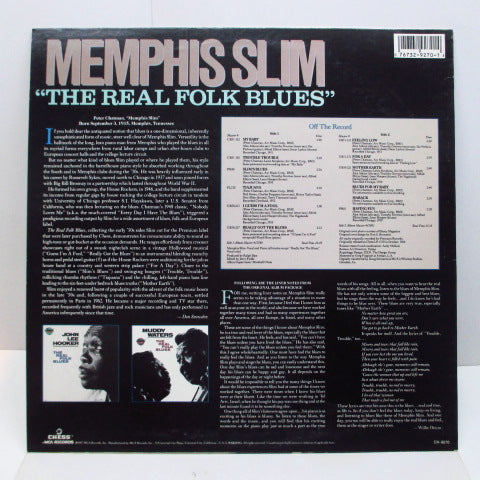 MEMPHIS SLIM - The Real Folk Blues (US 80's 再発 LP/バーコードジャケ)
