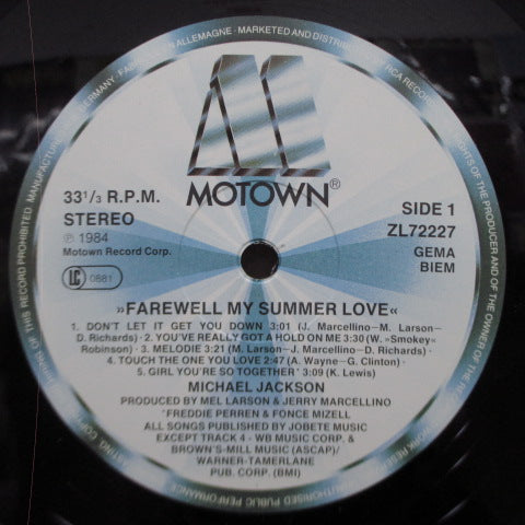 MICHAEL JACKSON (マイケル・ジャクソン)  - Farewell My Summer Love (UK/EU Orig.LP+Poster)