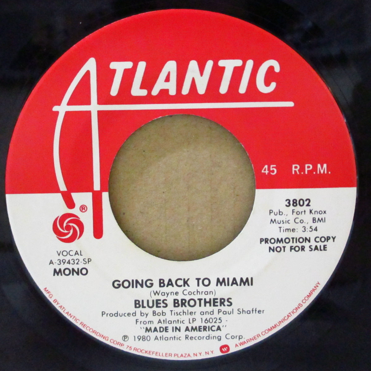 BLUES BROTHERS (ブルース・ブラザーズ)  - Going Back To Miami (US Promo 7"+CS)