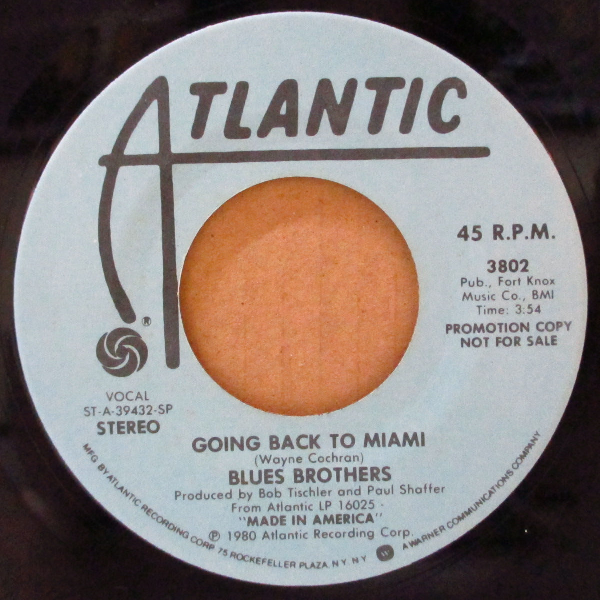 BLUES BROTHERS (ブルース・ブラザーズ)  - Going Back To Miami (US Promo 7"+CS)