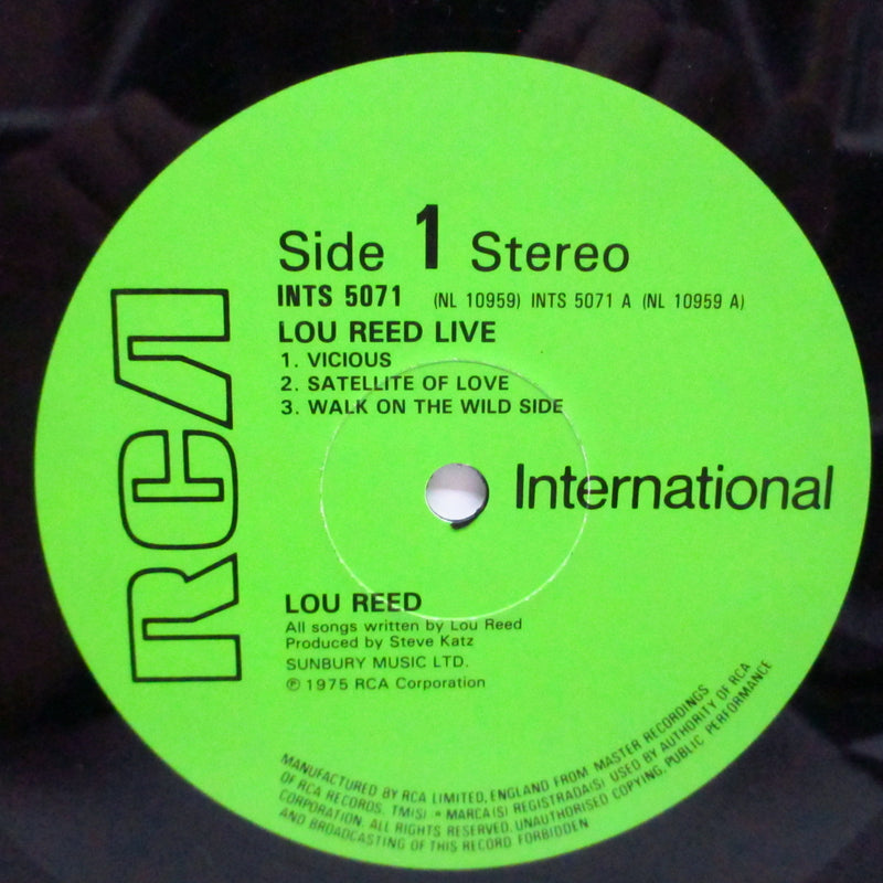 LOU REED (ルー・リード)  - Lou Reed Live (UK '81 Reissue Green Lbl.LP)