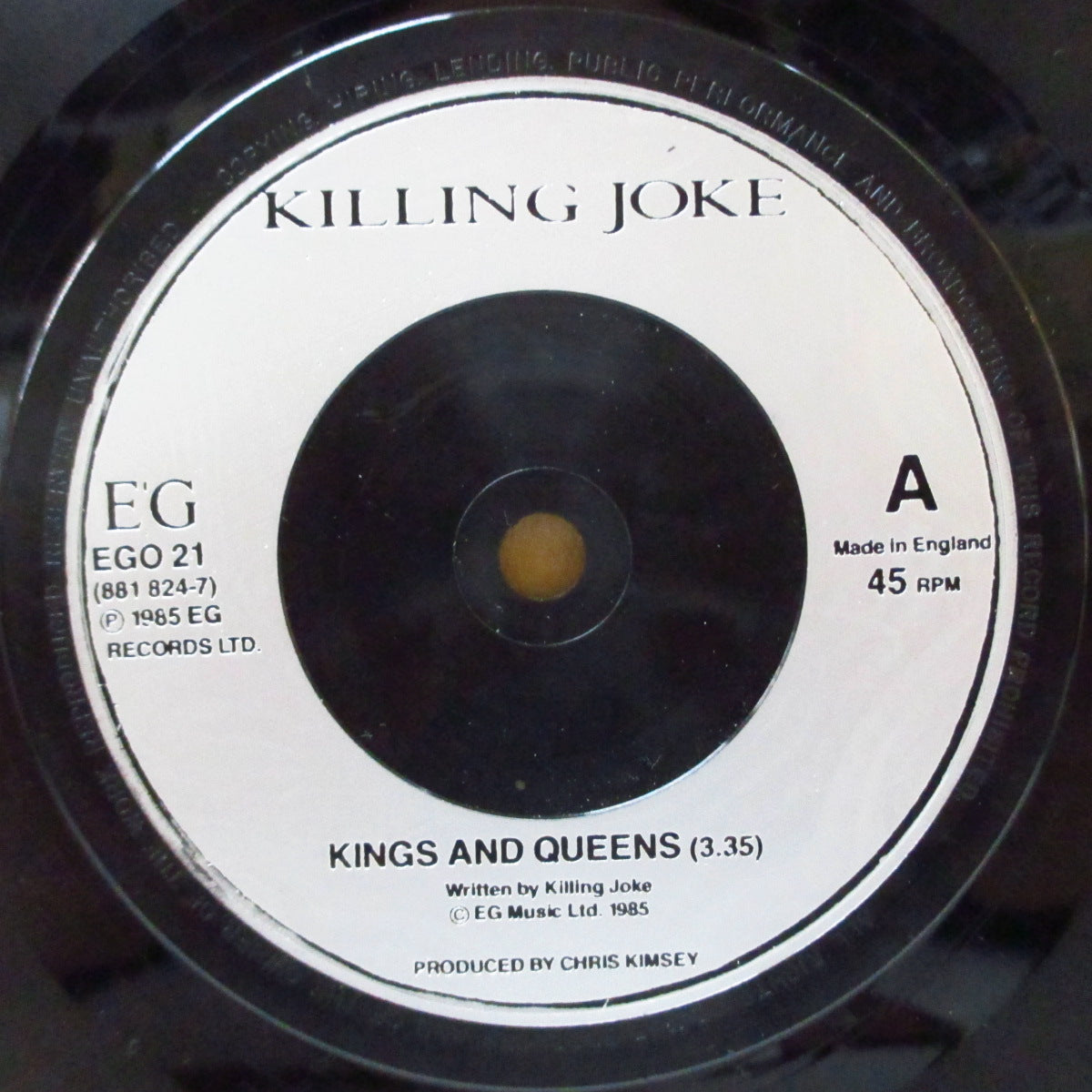 KILLING JOKE (キリング・ジョーク)  - Kings And Queens (UK オリジナル 7インチ+光沢固紙折り返しジャケ)