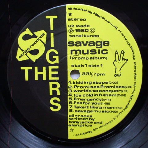 TIGERS, THE - Savage Music (UK Promo LP/Stickered CVR)