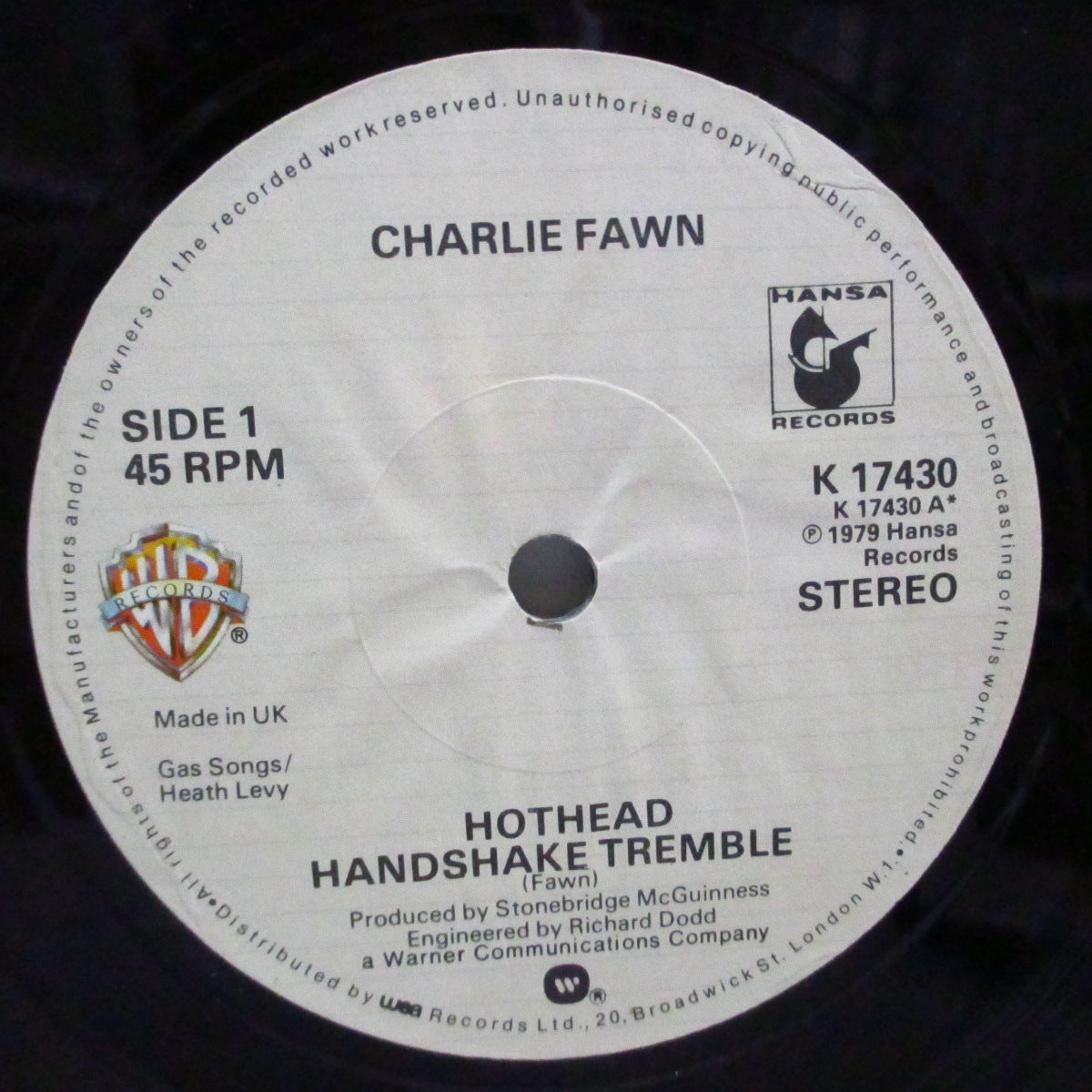 CHARLIE FAWN - Hothead Handshake Tremble (UK Orig.7")