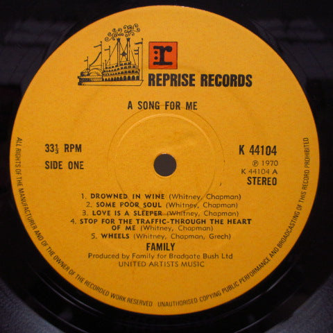 FAMILY - A Song For Me (UK 70's Reissue LP/GS)