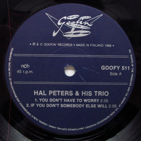 HAL PETERS AND HIS TRIO - You Don't Have To Worry +3 (Finland Orig.7"+PS)