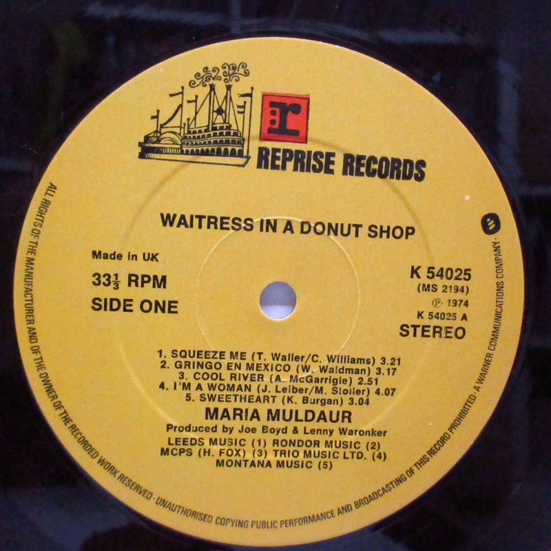 MARIA MULDAUR (マリア・マルダー)  - Waitress In A Donut Shop (UK 70's再発 LP/「バタフライタイトル」ジャケ)