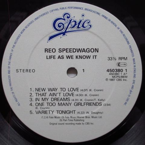 REO SPEEDWAGON (REOスピードワゴン)  - Life As We Know It (UK Orig.LP+Inner)