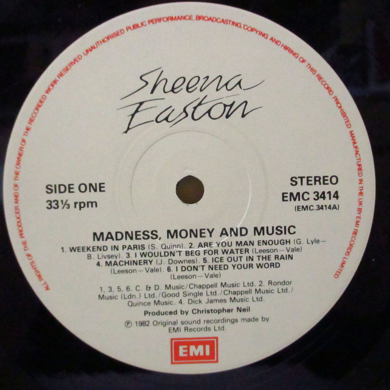 SHEENA EASTON (シーナ・イーストン)  - Madness, Money And Music (UK オリジナル LP+インナー/光沢ジャケ)