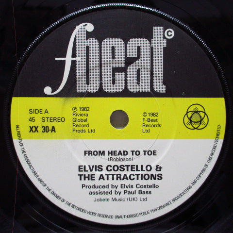 ELVIS COSTELLO And The Attractions (エルヴィス・コステロ & ジ・アトラクションズ)  ‎ - From Head To Toe (UK Orig.7"+PS)