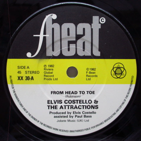 ELVIS COSTELLO & The Attractions ‎ - From Head To Toe (UK Orig.7"+PS)