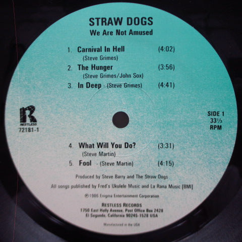 STRAW DOGS (ストロウ・ドッグス) - We Are Not Amused (US オリジナル LP+インサート/ステッカー付ジャケ)