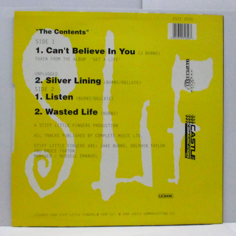 STIFF LITTLE FINGERS - Can't Believe In You (UK Ltd.12"/Numbered Stickered CVR)