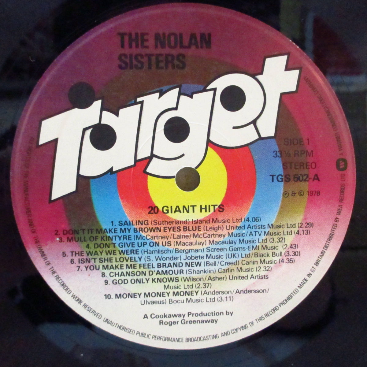 NOLAN SISTERS, THE (ザ・ノーラン・シスターズ)  - 20 Giant Hits (UK オリジナル LP)